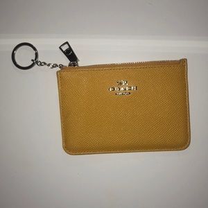 Coach yellow keychain wallet